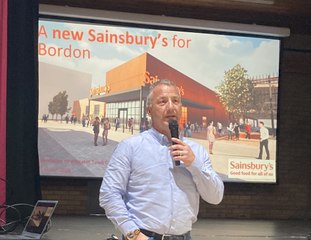 Sainsbury's boss gives presentation on new Bordon store