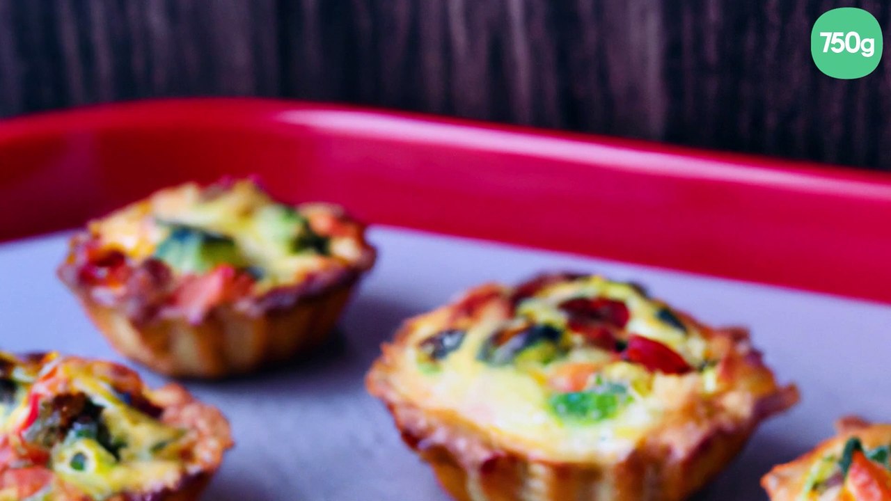 Mini quiches à la ratatouille et au poulet