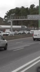 Circulación restringida en la M-30, a la altura de la colonia del Manzanares