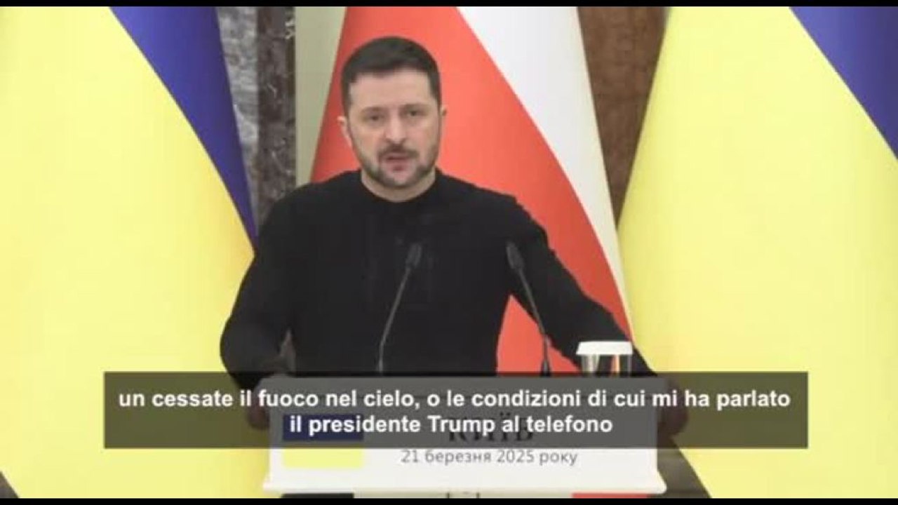 Zelensky: primo passo potrebbe essere tregua nei cieli o sull'energia