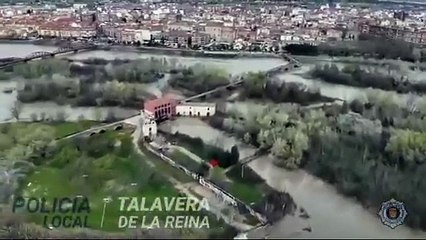 Impresionantes imágenes del río Tajo a su paso por Talavera de la Reina