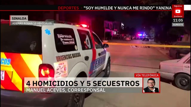 Jornada violenta en Culiacán deja 4 homicidios y 5 secuestros