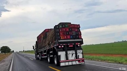 Why are Brazil's trucks raised in the rear?