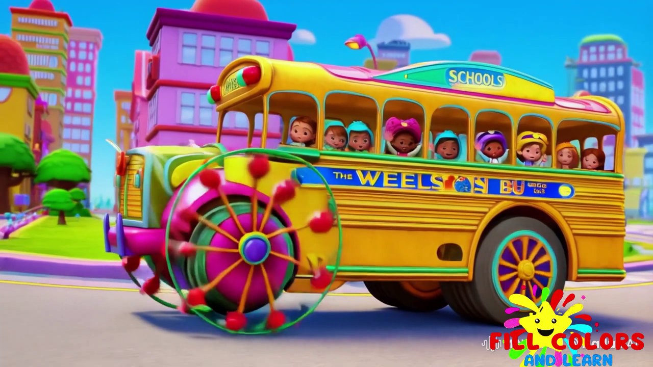 "🚌 Wheels on the Bus GO CRAZY! 🎨 | Sing, Dance, & Learn Colors with Fill Colors and Learn! 🌈✨ (Fun for Kids!)"