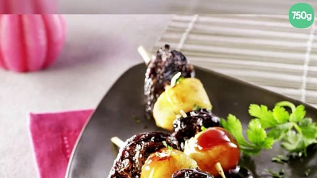 Brochette de saint Jacques aux pruneaux