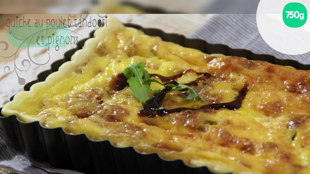 Quiche au poulet tandoori et pignons de pin