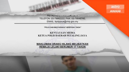 Polis mohon bantuan kesan Nur Aidil Fitri