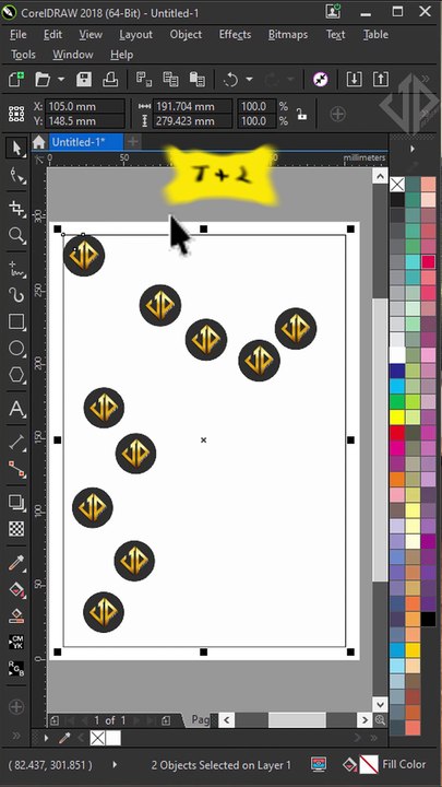 Some shortcuts to align margins in #coreldraw