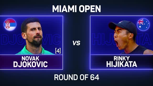 Djokovic sweeps past Hijikata in Miami opener