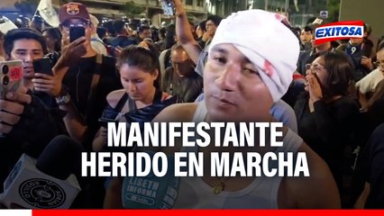 Marcha en el Centro de Lima: Manifestante resulta herido y denuncia presunto ataque de policías