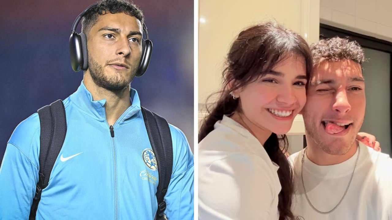 Alana Flores apoyando a Sebastián Cázares en la derrota de Uruguay vs. Argentina