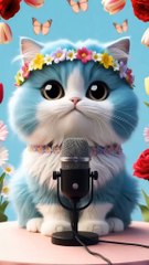 Soothing Hasbi Rabbi Naat by a Beautiful Blue & White Cat in a Floral Crown