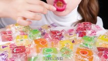 ASMR EDIBLE RAINBOW FRUIT JELLY EATING SOUNDS MUKBANG🌈 먹을 수 있는 껍질 킨조젤리 먹방 무지개 레인보우 과일젤리 먹방 咀嚼音