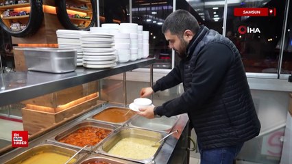 Samsun'da müşteriden mide bulandıran hareket