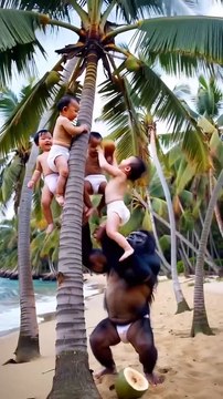 Adorable Babies climbing on a tree little climbers on a big mission 🌲 #cute
