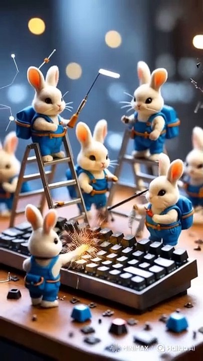 The Secret Formula for  Viral AI  Music Videos –Cute Tinny Rabbit Repairing Keyboard   Cut Tinny Keyboard Technician   Short Animated Video #ai