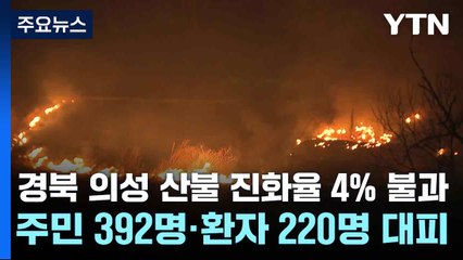 경북 의성 산불 진화율 4% 불과...주민 392명·환자 220명 대피 / YTN