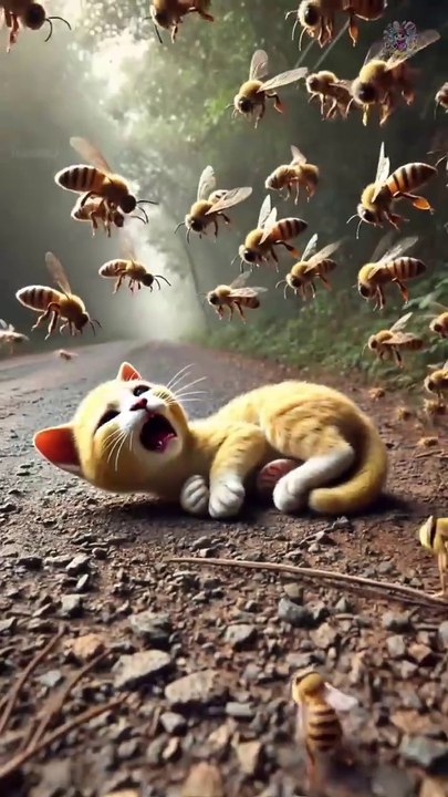 Cat and honey bee 🐝