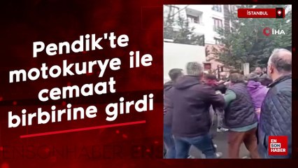 İstanbul'da motokurye ile cemaat birbirine girdi