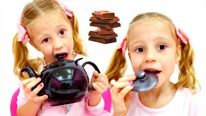 Настя и Стейси играют с съедобной косметикой 🍬 — как папа пытается загладить свою вину