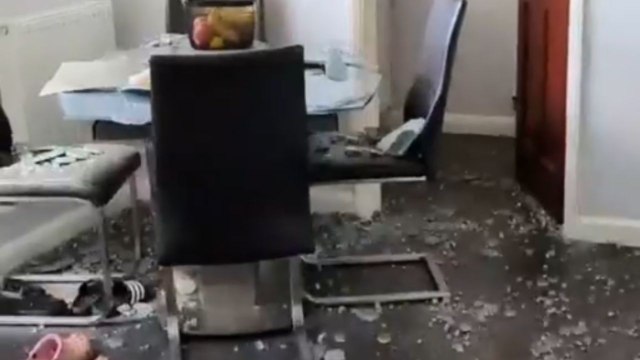 Glass dining table randomly explodes and leaves behind a scary aftermath