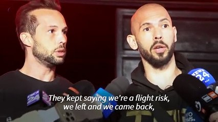 Avowed misogynist Andrew Tate reaffirms he's 'innocent' on return to Romania