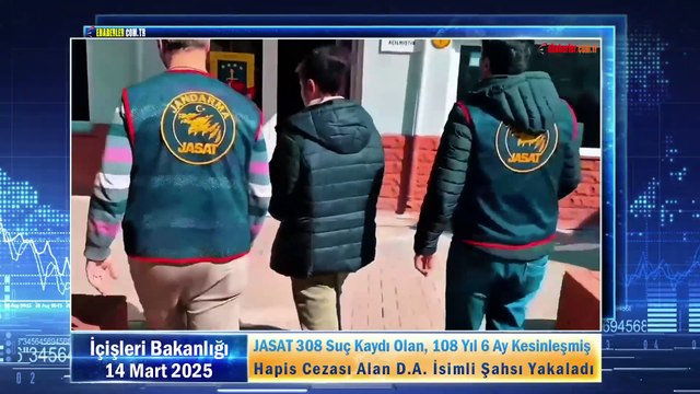 JASAT 308 Suç Kaydı Olan, 108 Yıl 6 Ay Kesinleşmiş Hapis Cezası Alan D.A. İsimli Şahsı Yakaladı
