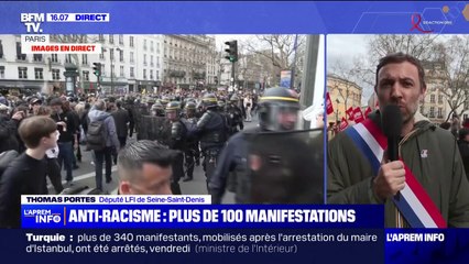 Marche anti-racisme: "Olivier Faure n'a pas le courage politique de censurer" un gouvernement avec Bruno Retailleau, estime Thomas Portes (LFI)