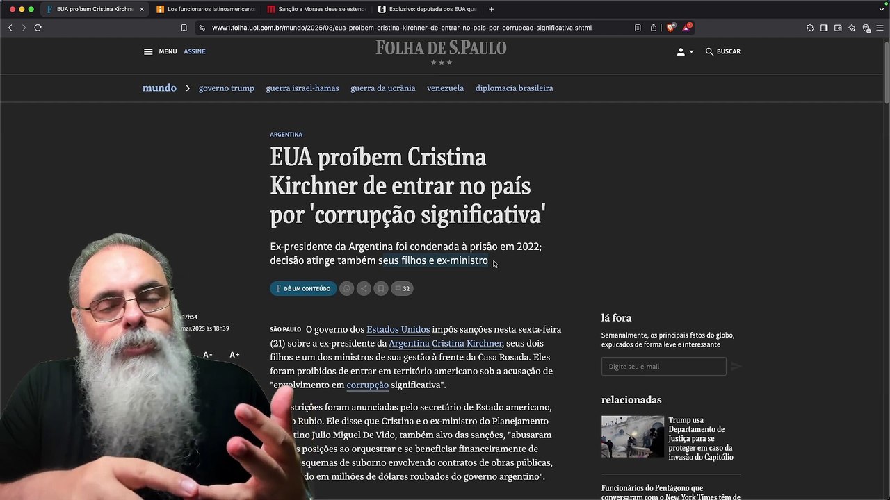 TRUMP barra VISTO de CRISTINA KIRCHNER e AUXILIARES por CORRUPÇÃO na ARGENTINA: ESQUENTA do XANDÃO?