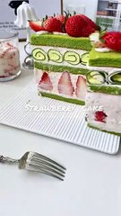 Strawberry matcha cake