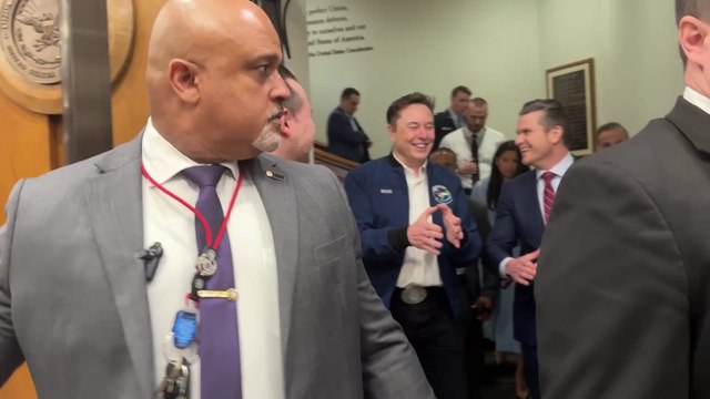 Musk Bursts Into Laughter While Leaving Pentagon After Hegseth Meeting