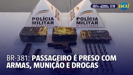 Passageiro é preso com drogas, arma e munição na BR-381