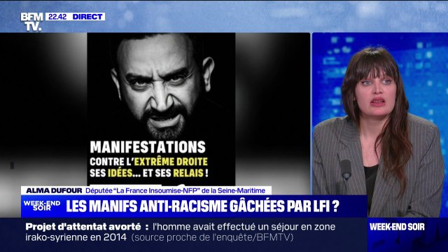 C'est une très grosse erreur : Alma Dufour (députée LFI-NFP) réagit à la diffusion d'une affiche LFI caricaturant Cyril Hanouna