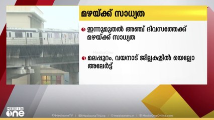 സംസ്ഥാനത്ത് മഴയ്ക്ക് സാധ്യത; മലപ്പുറം, വയനാട് ജില്ലകളിൽ യെല്ലോ അലേര്‍ട്ട്