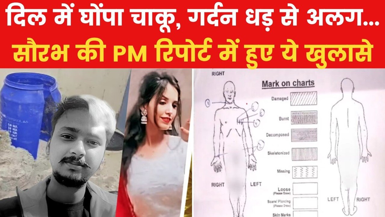 मेरठ हत्याकांड में सौरभ की पोस्टमार्टम रिपोर्ट में हुए चौंकाने वाले खुलासे, बुलेटिन में देखें पूरी खबर