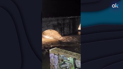 El puente romano de Talavera de la Reina se desploma ante la brutal crecida del río Tajo