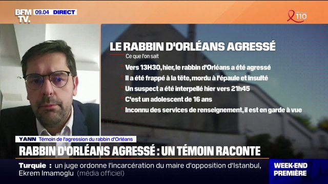 Rabbin agressé à Orléans: J'ai tout de suite compris que c'était antisémite , atteste un témoin de l'agression