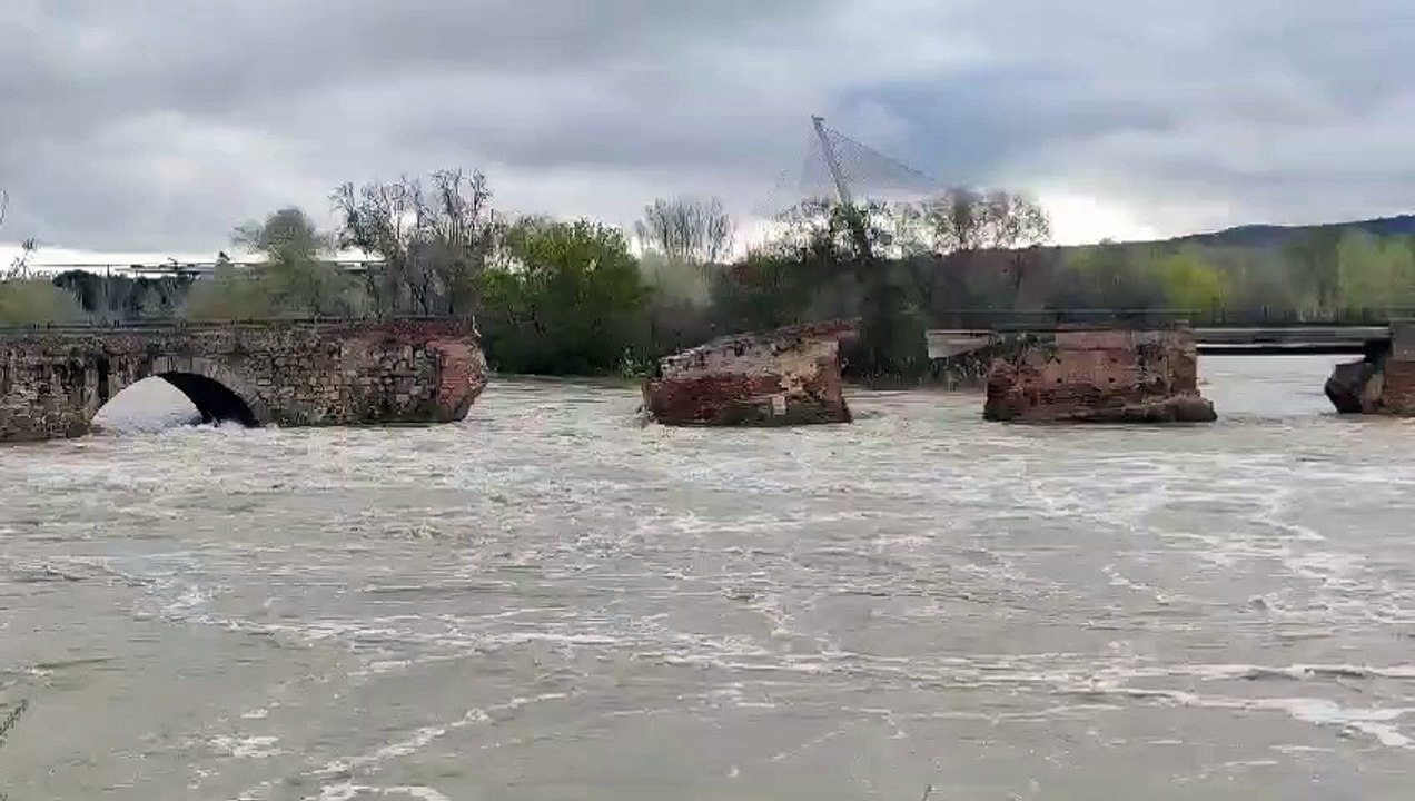 El Puente Romano tras el derrumbe