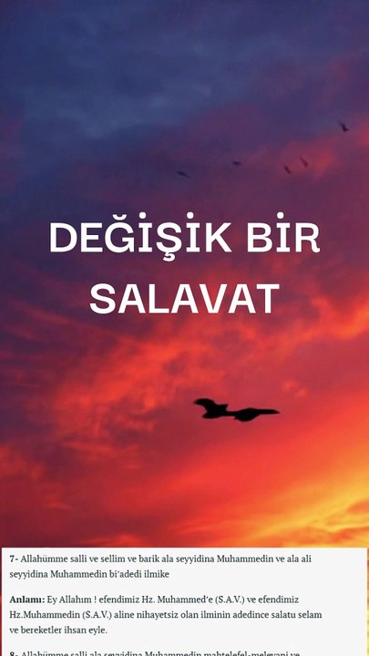 DEĞİŞİK FARKLI  BİR SALAVAT