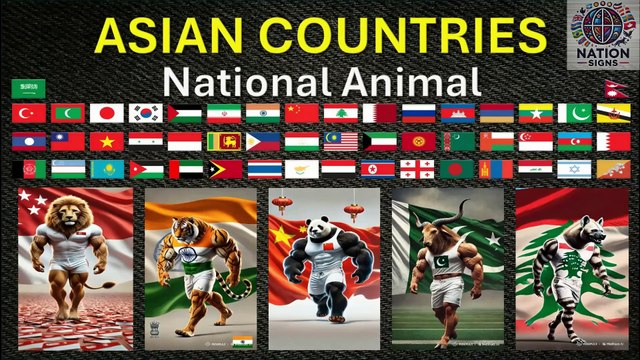 National Animals of Countries | Countries Flags | Asian Countries National Animal