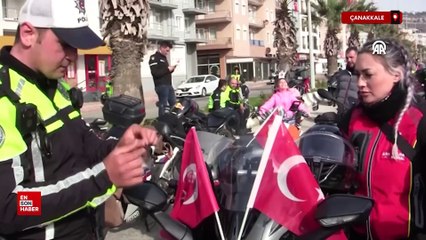 Çanakkale'de motosiklet tutkunları Gelibolu Yarımadası'nda şehitlere saygı için buluştu