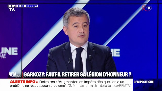 Retrait de la Légion d'honneur à Nicolas Sarkozy: C'est au président de la République de prendre cette décision , réagit Gérald Darmanin