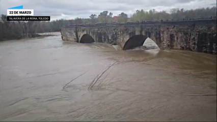 Antes y después del derrumbe del puente viejo de Talavera