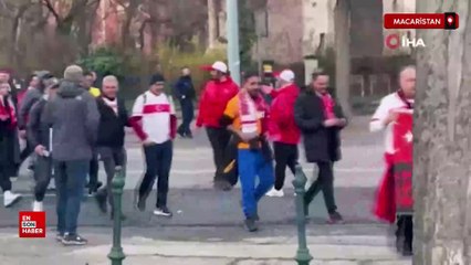 Türk taraftarlar, millileri Macaristan'da yalnız bırakmadı