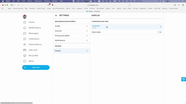 How to CHOOSE a Language On Your Only Fans Account Using a Mac Computer (Tutorial 17) - Basic | New