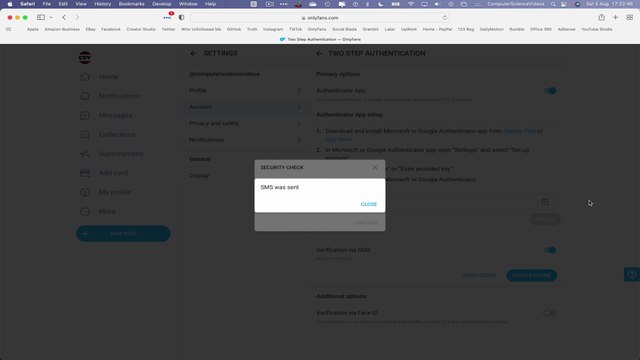 How to ENABLE a 2 Factor Authentication On Your Only Fans Account Using a Mac Computer (Tutorial 14)