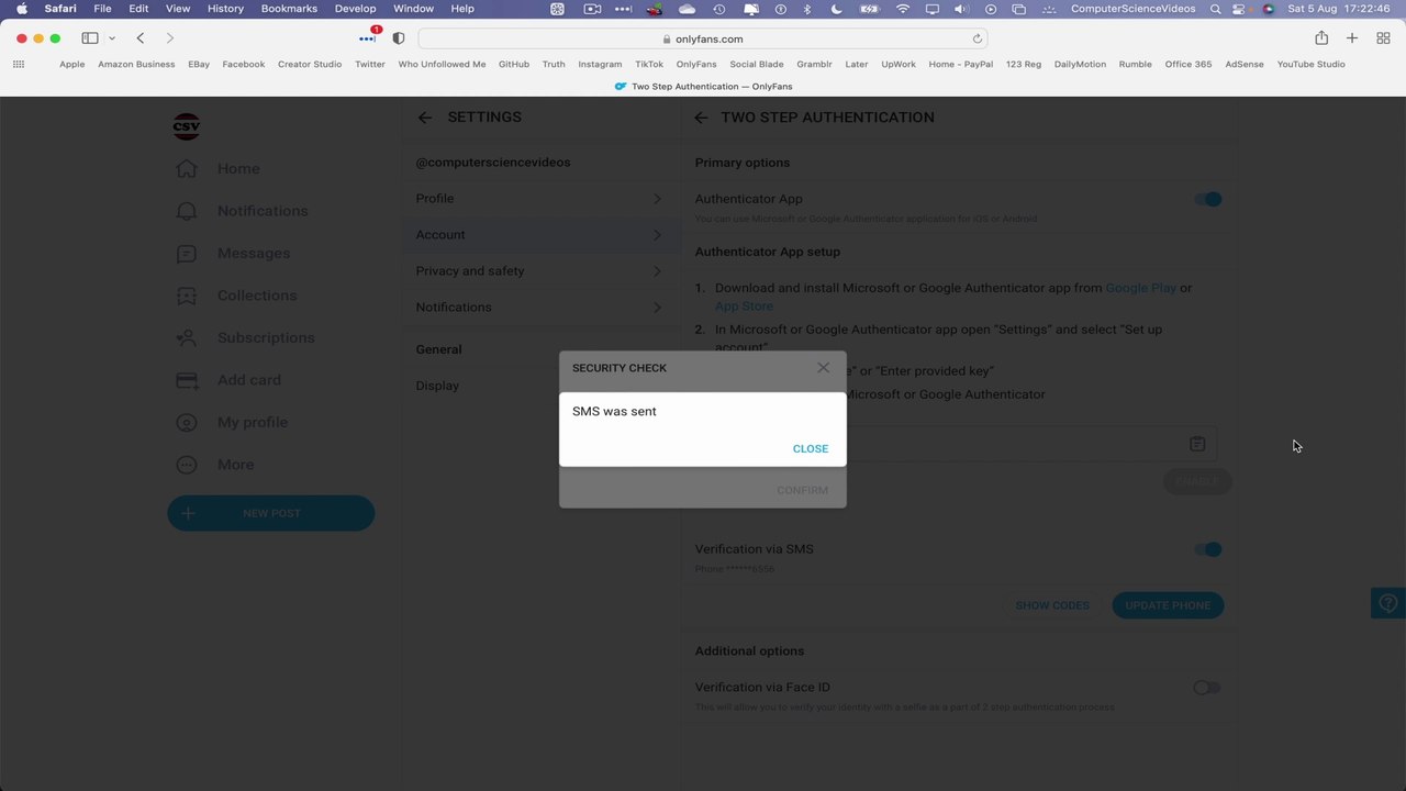 How to ENABLE a 2 Factor Authentication On Your Only Fans Account Using a Mac Computer (Tutorial 14)