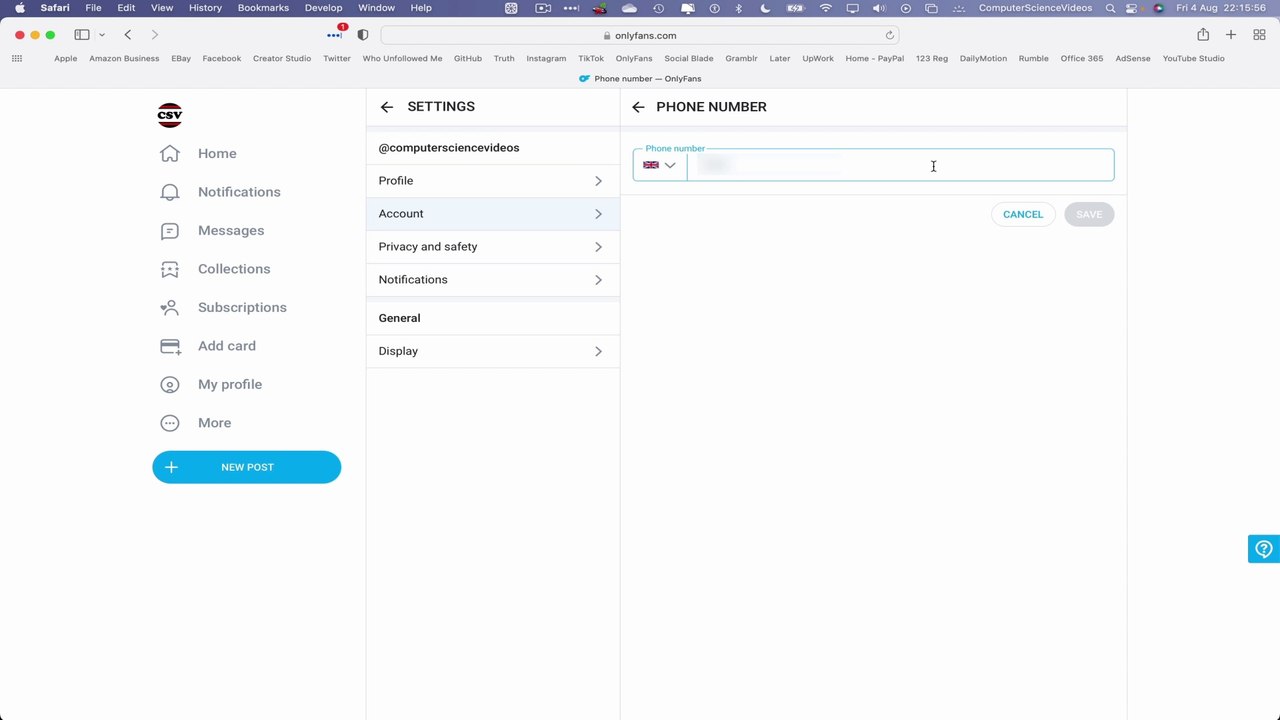 How to ADD a Contact Number to Your Only Fans Account On a Mac Computer (Tutorial 13) - Basic | New