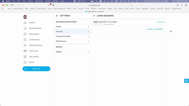 How to CLOSE all Login Sessions On Your Only Fans Account Using a Mac Computer (Tutorial 20) - New