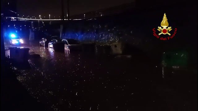 Genova - Nubifragio, gli interventi dei Vigili del fuoco (23.03.25)